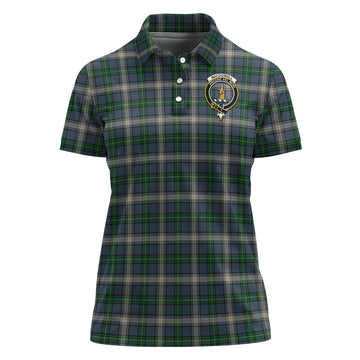 MacDowall Tartan Polo Shirt with Family Crest For Women