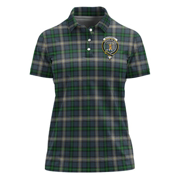 MacDowall (McDowall) Tartan Polo Shirt with Family Crest For Women