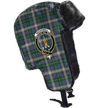 MacDowall (McDowall) Tartan Winter Trapper Hat with Family Crest