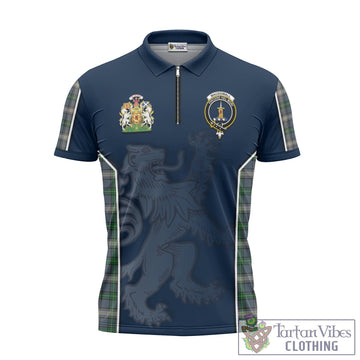 MacDowall Tartan Zipper Polo Shirt with Family Crest and Lion Rampant Vibes Sport Style
