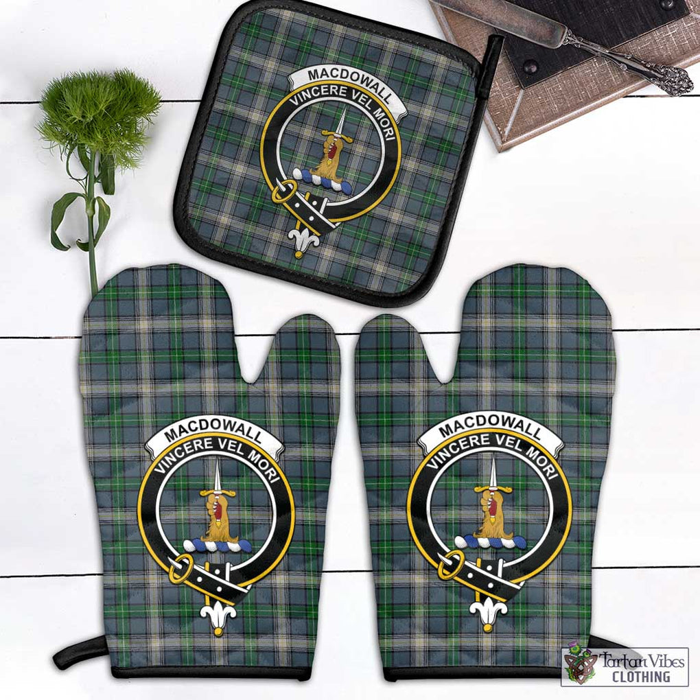 MacDowall (McDowall) Tartan Combo Oven Mitt & Pot-Holder with Family Crest - Tartan Vibes Clothing