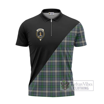 MacDowall (McDowall) Tartan Zipper Polo Shirt with Family Crest and Military Logo Style - Tartan Vibes Clothing