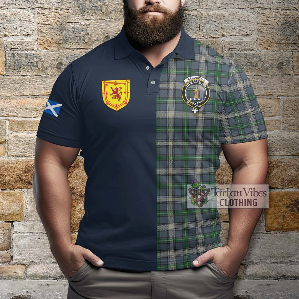 MacDowall (McDowall) Tartan Polo Shirt Alba with Scottish Lion Royal Arm Half Style - Tartan Vibes Clothing