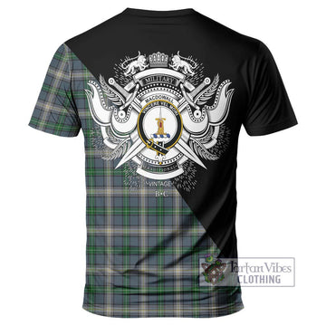 MacDowall (McDowall) Tartan T-Shirt with Family Crest and Military Logo Style