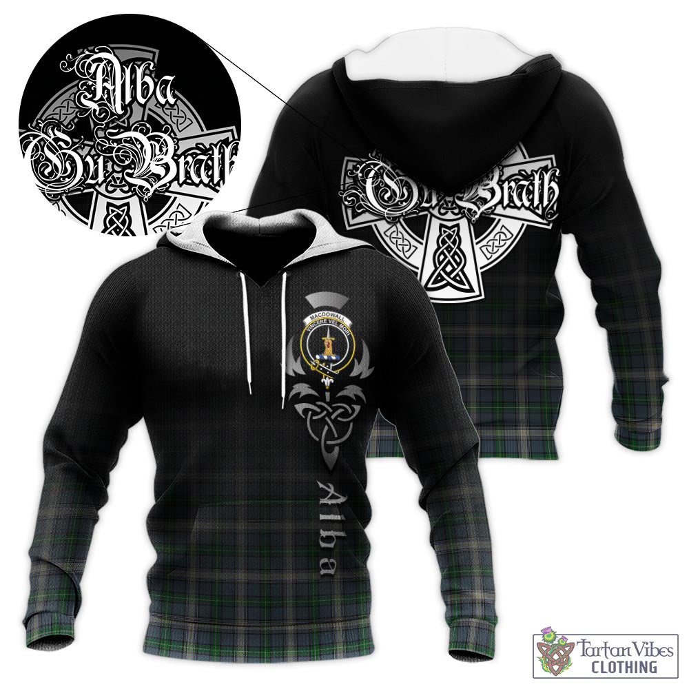 MacDowall (McDowall) Tartan Knitted Hoodie Featuring Alba Gu Brath Family Crest Celtic Inspired - Tartan Vibes Clothing