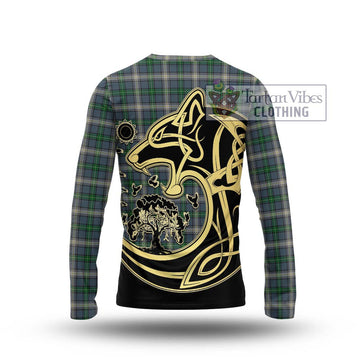 MacDowall (McDowall) Tartan Long Sleeve T-Shirt with Family Crest Celtic Wolf Style - Tartan Vibes Clothing