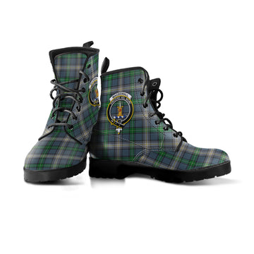 MacDowall (McDowall) Tartan Leather Boots with Family Crest