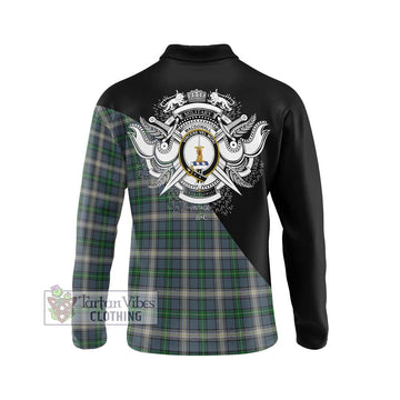 MacDowall (McDowall) Tartan Long Sleeve Polo Shirt with Family Crest and Military Logo Style - Tartan Vibes Clothing