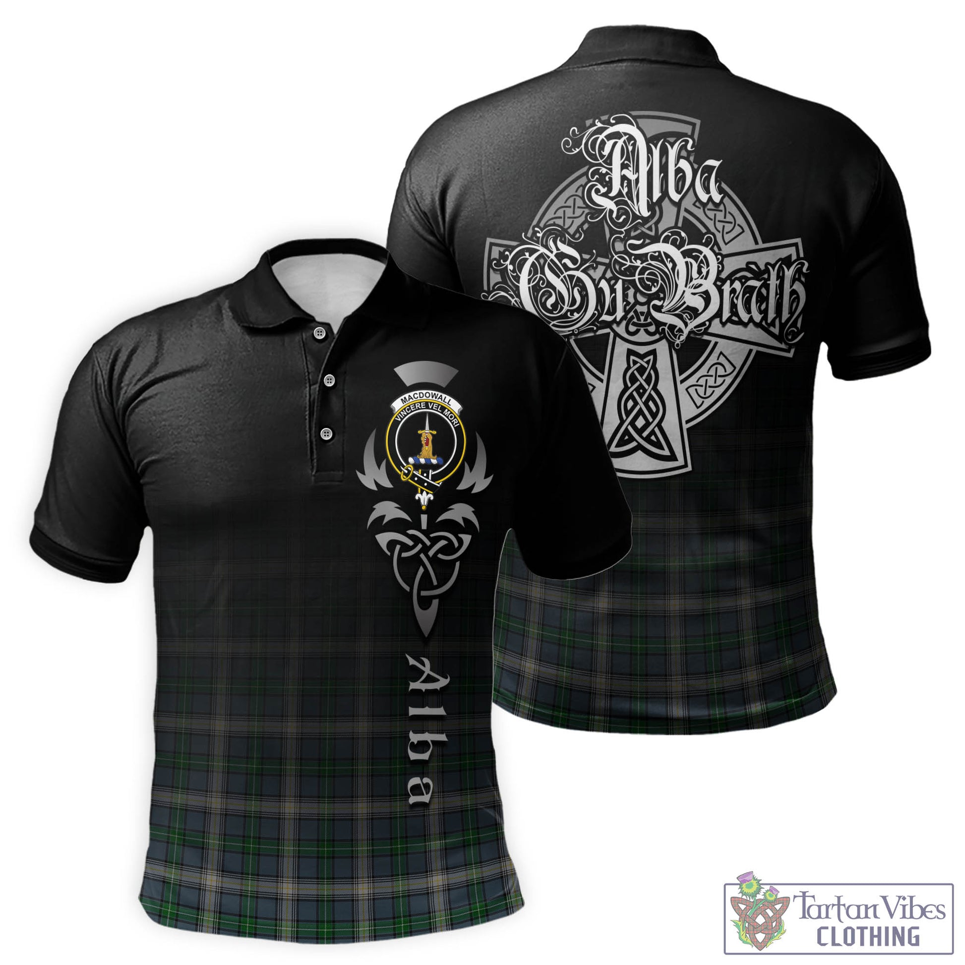 MacDowall (McDowall) Tartan Polo Shirt Featuring Alba Gu Brath Family Crest Celtic Inspired - Tartan Vibes Clothing