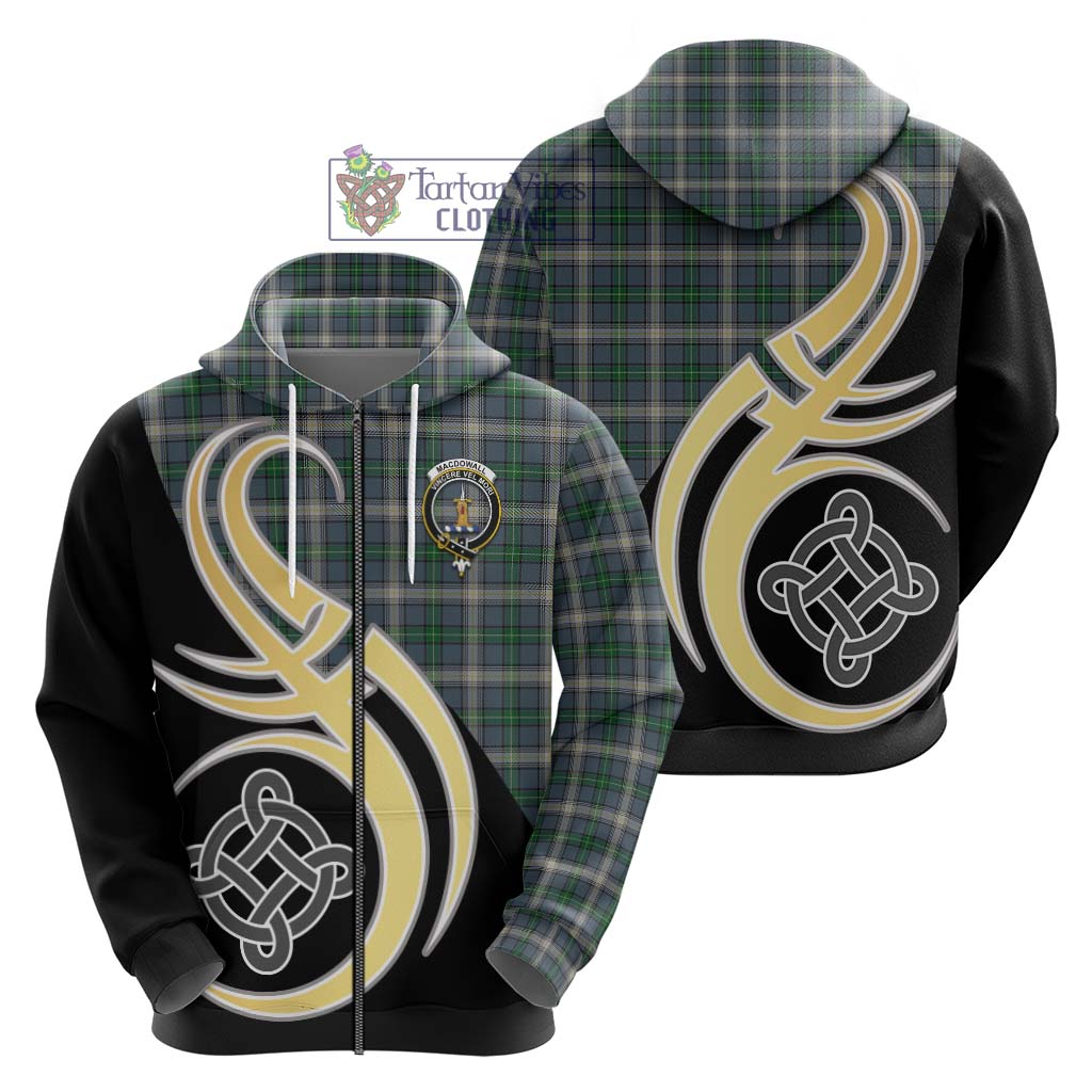 MacDowall (McDowall) Tartan Hoodie with Family Crest and Celtic Symbol Style - Tartan Vibes Clothing
