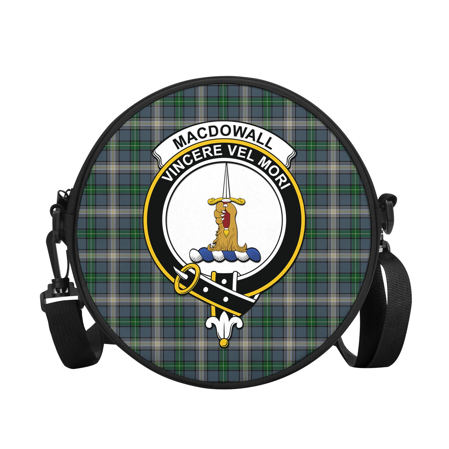 MacDowall (McDowall) Tartan Round Satchel Bags with Family Crest - Tartan Vibes Clothing