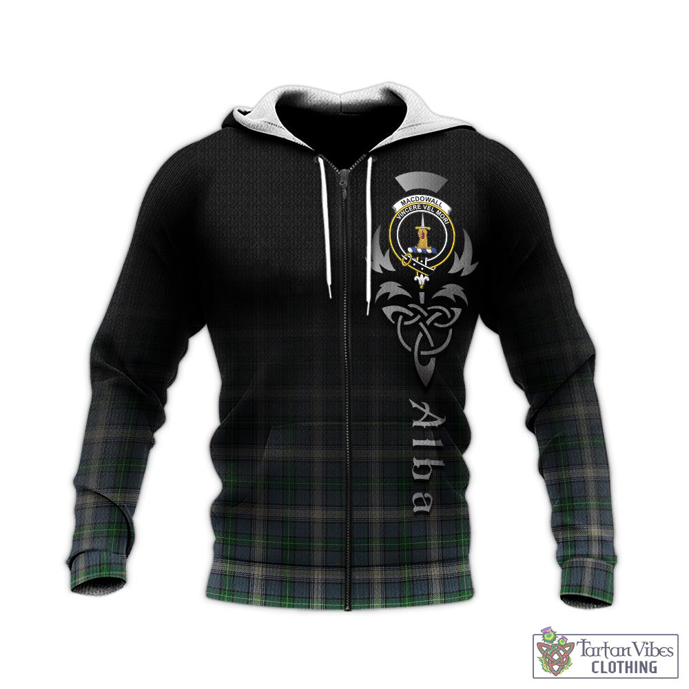 MacDowall (McDowall) Tartan Knitted Hoodie Featuring Alba Gu Brath Family Crest Celtic Inspired - Tartan Vibes Clothing