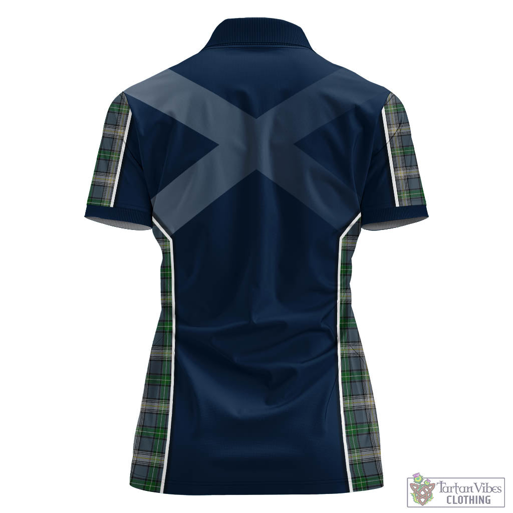 Tartan Vibes Clothing MacDowall Tartan Women's Polo Shirt with Family Crest and Scottish Thistle Vibes Sport Style