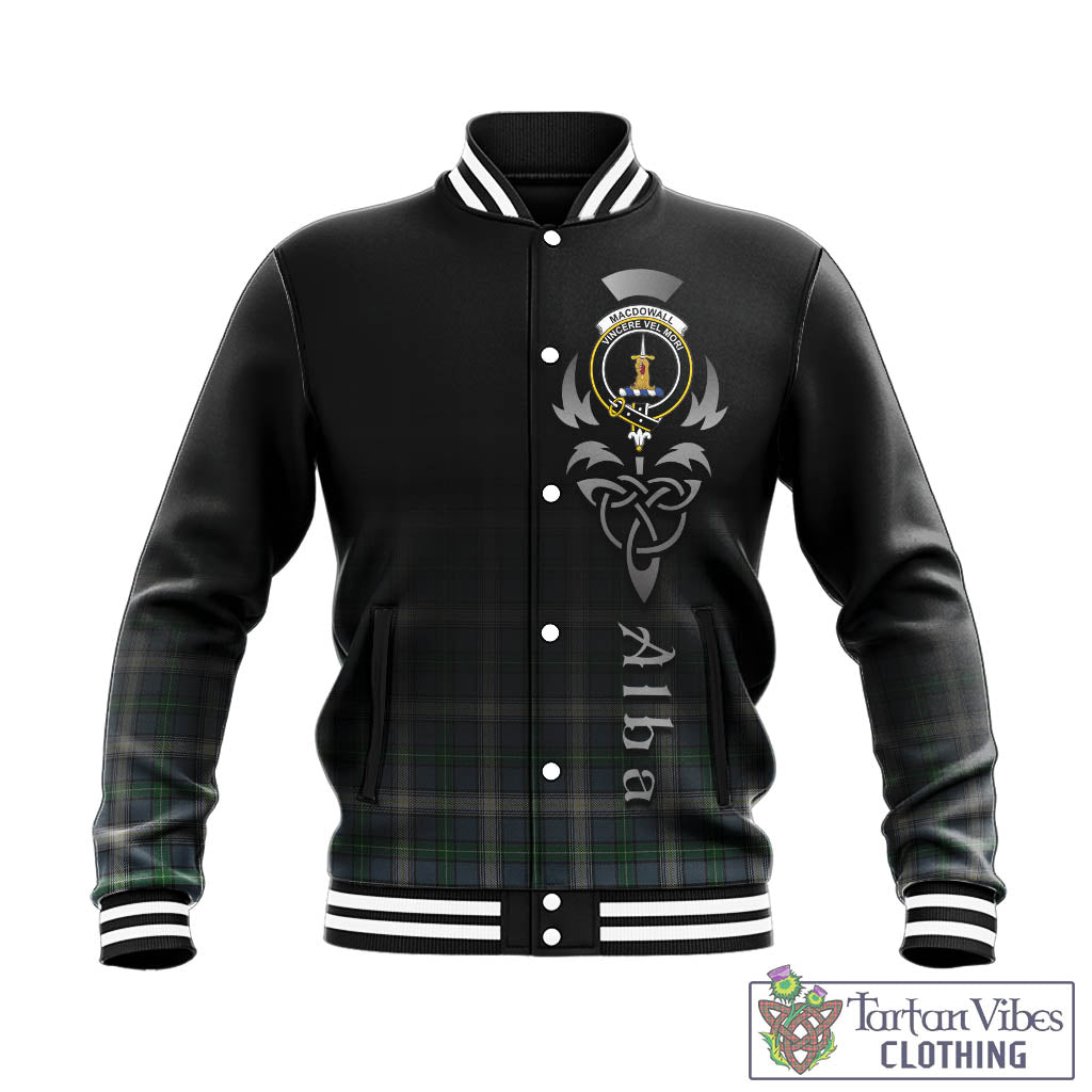 MacDowall (McDowall) Tartan Baseball Jacket Featuring Alba Gu Brath Family Crest Celtic Inspired - Tartan Vibes Clothing