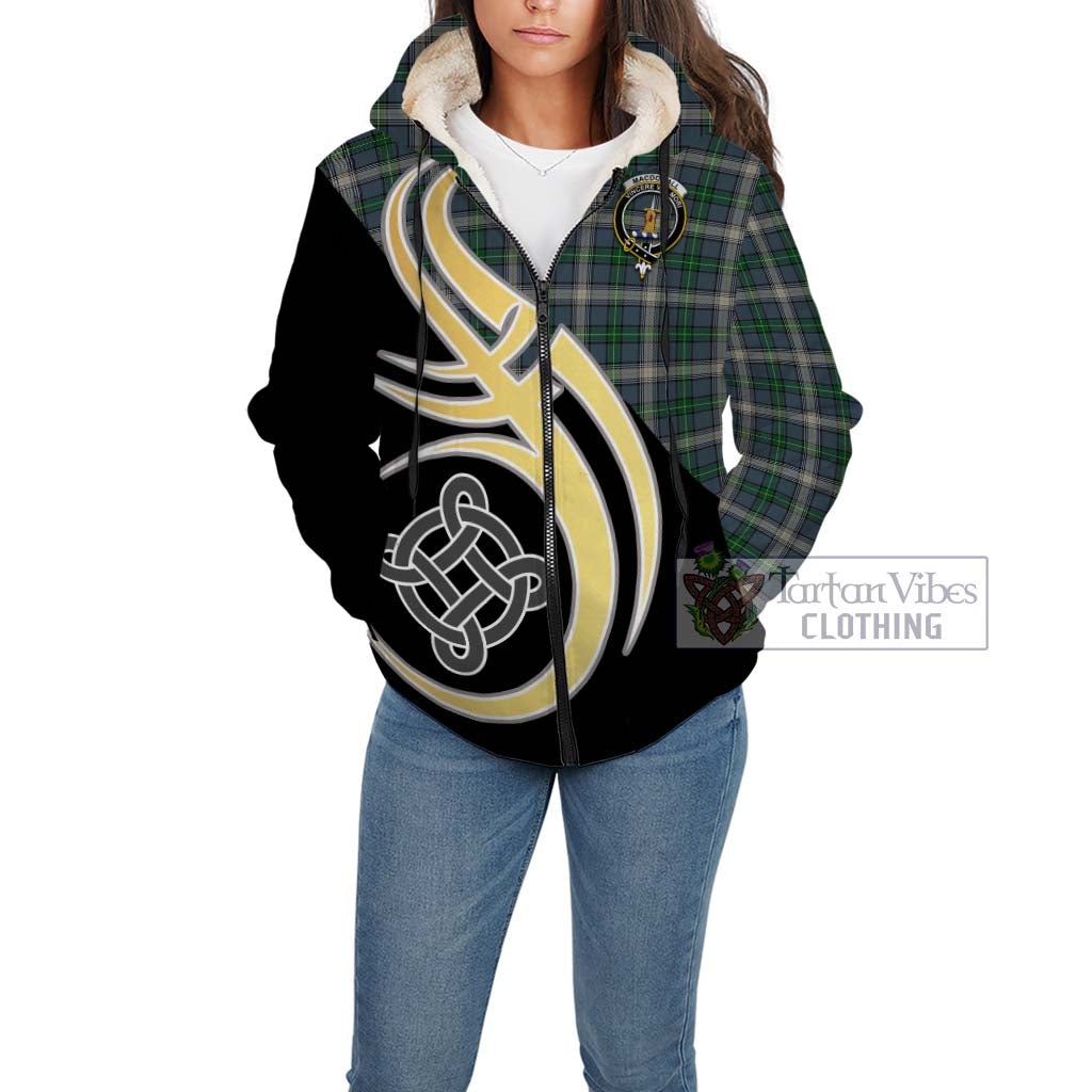 MacDowall (McDowall) Tartan Sherpa Hoodie with Family Crest and Celtic Symbol Style Unisex - Tartan Vibes Clothing