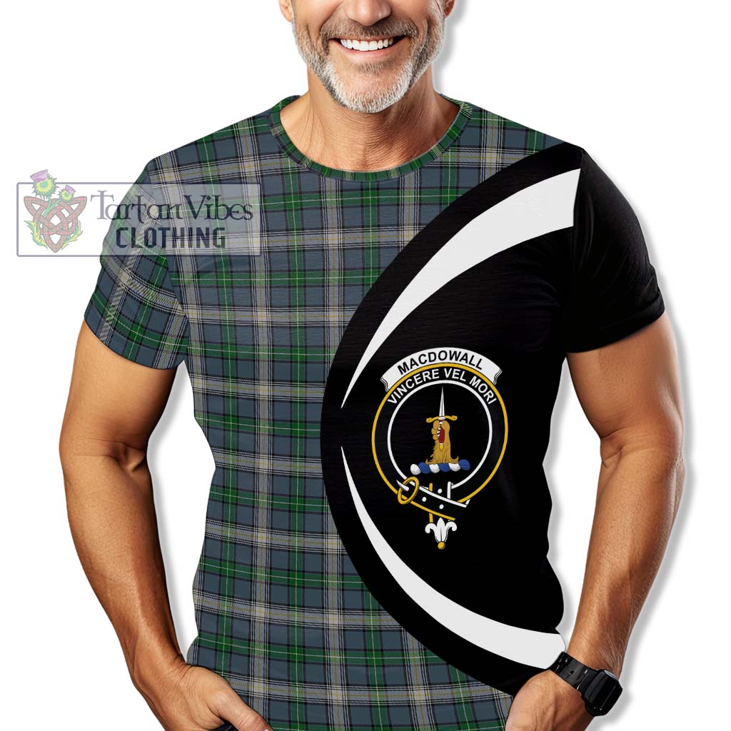 MacDowall (McDowall) Tartan T-Shirt with Family Crest Circle Style - Tartan Vibes Clothing