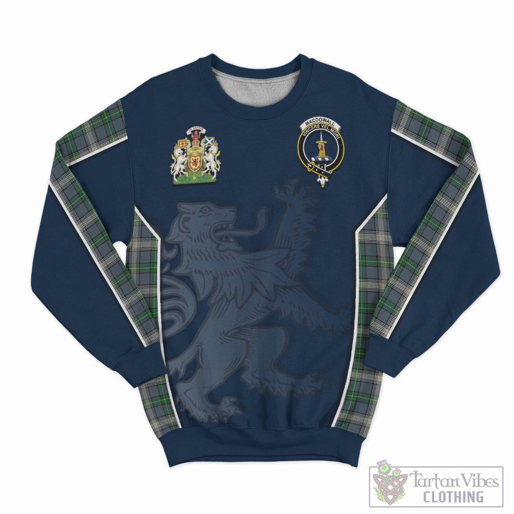 Tartan Vibes Clothing MacDowall Tartan Sweater with Family Crest and Lion Rampant Vibes Sport Style