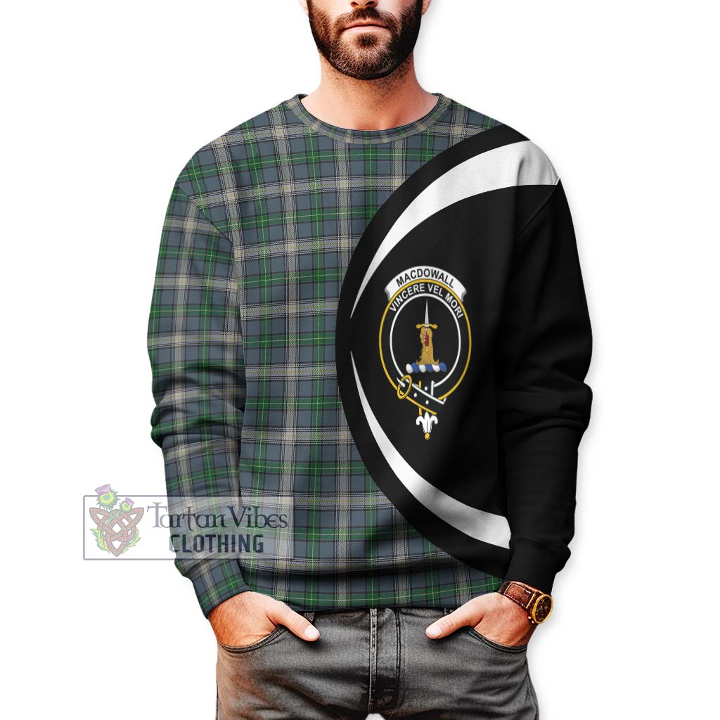 MacDowall (McDowall) Tartan Sweatshirt with Family Crest Circle Style - Tartan Vibes Clothing