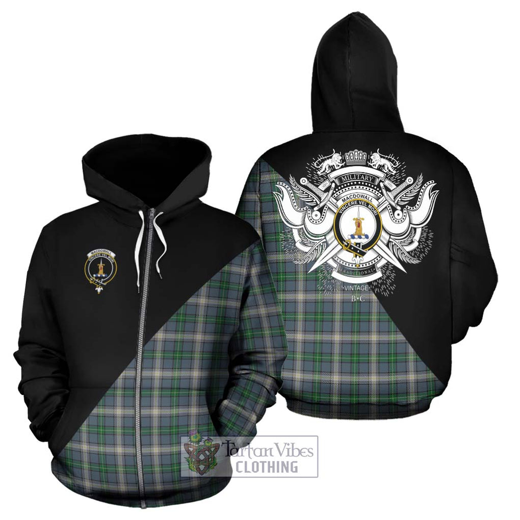 MacDowall (McDowall) Tartan Hoodie with Family Crest and Military Logo Style - Tartan Vibes Clothing