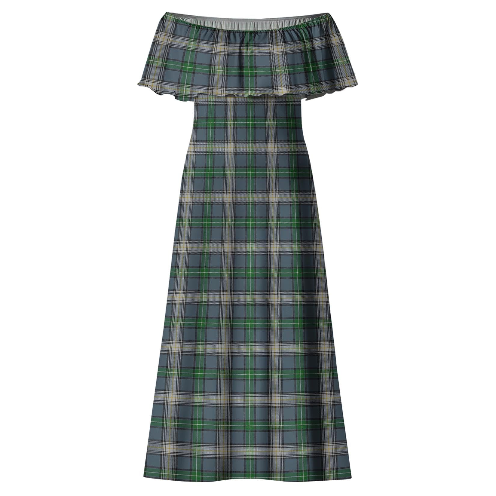 MacDowall (McDowall) Tartan Off Shoulder Long Dress - Tartan Vibes Clothing