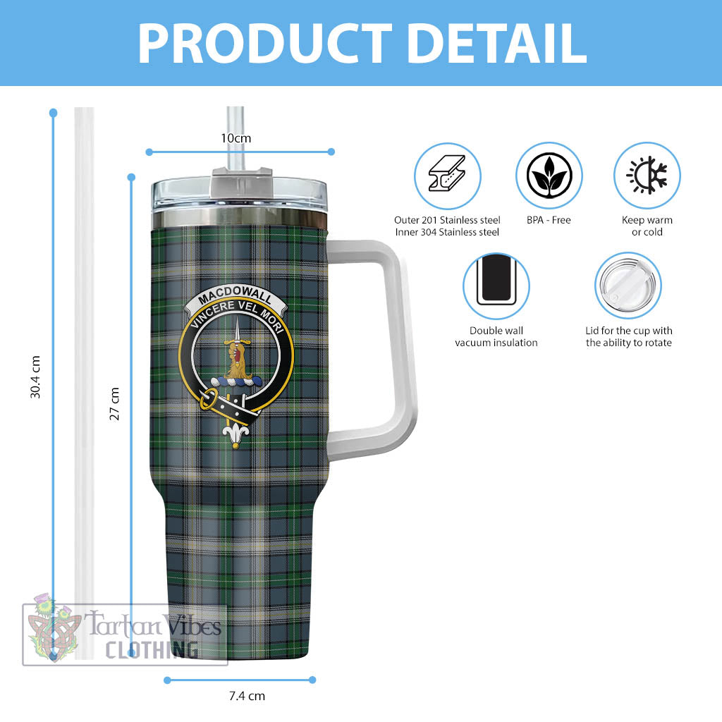 MacDowall (McDowall) Tartan Tumbler with Handle with Family Crest - Tartan Vibes Clothing