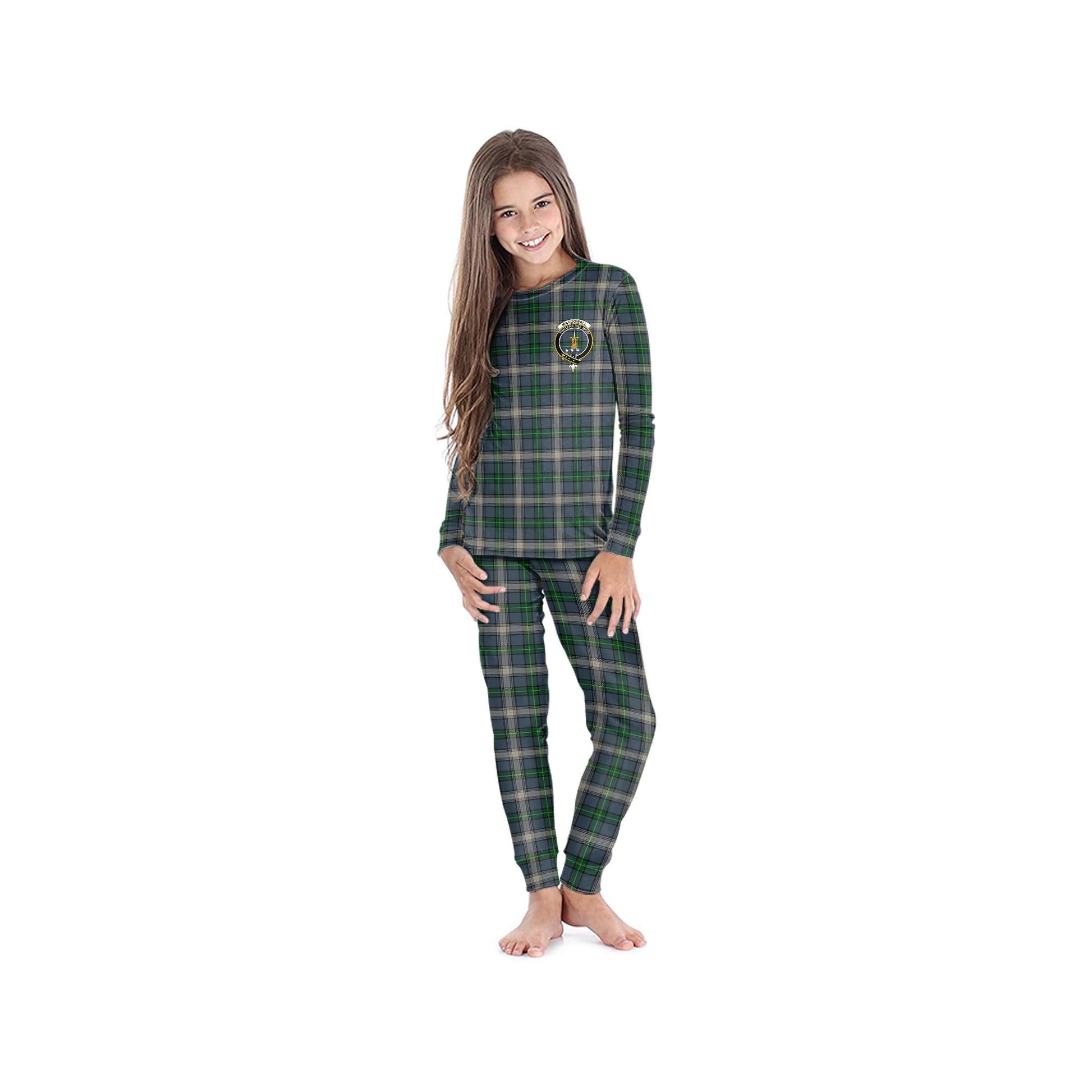 MacDowall Tartan Pajamas Family Set with Family Crest - Tartanvibesclothing