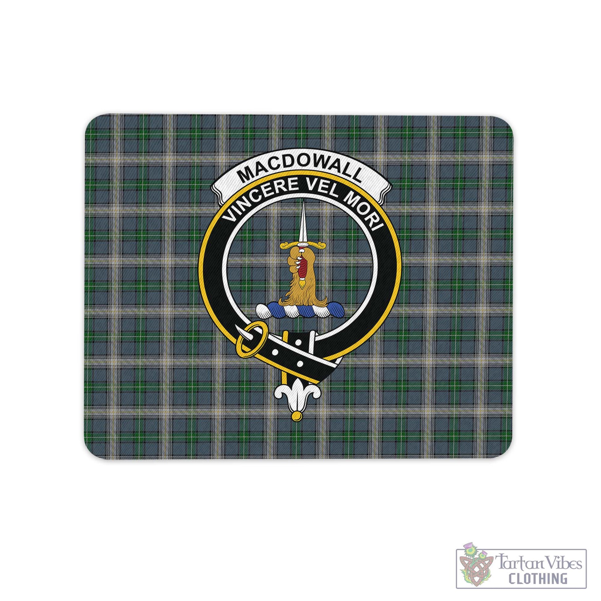 Tartan Vibes Clothing MacDowall Tartan Mouse Pad with Family Crest