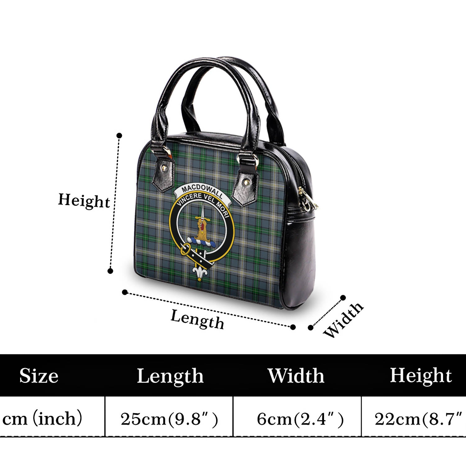 MacDowall Tartan Shoulder Handbags with Family Crest - Tartanvibesclothing