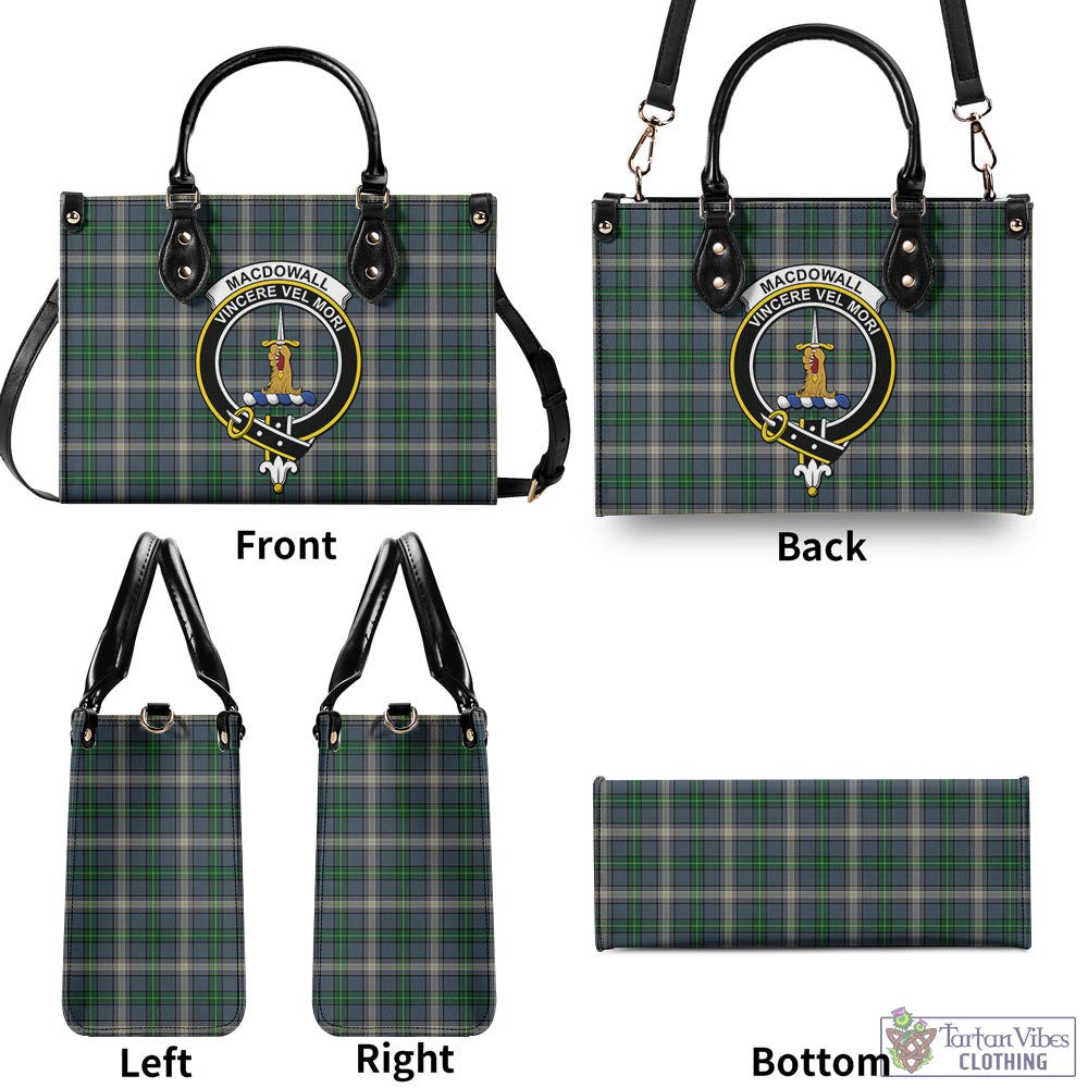MacDowall (McDowall) Tartan Luxury Leather Handbags with Family Crest - Tartan Vibes Clothing