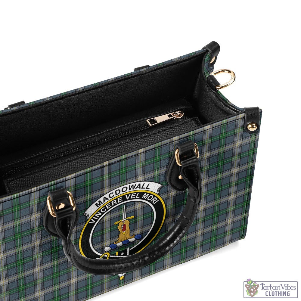 MacDowall (McDowall) Tartan Luxury Leather Handbags with Family Crest - Tartan Vibes Clothing