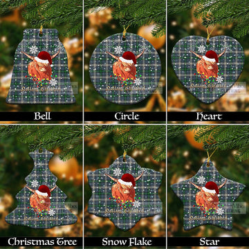 MacDowall (McDowall) Tartan Christmas Ceramic Ornaments with Twinkle Highland Cattle Ceramic - Tartan Vibes Clothing