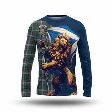 MacDowall (McDowall) Tartan Family Crest Long Sleeve T-Shirt with Scottish Majestic Lion Unisex - Tartan Vibes Clothing