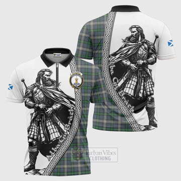 MacDowall (McDowall) Tartan Clan Crest Zipper Polo Shirt with Highlander Warrior Celtic Style Unisex - Tartan Vibes Clothing