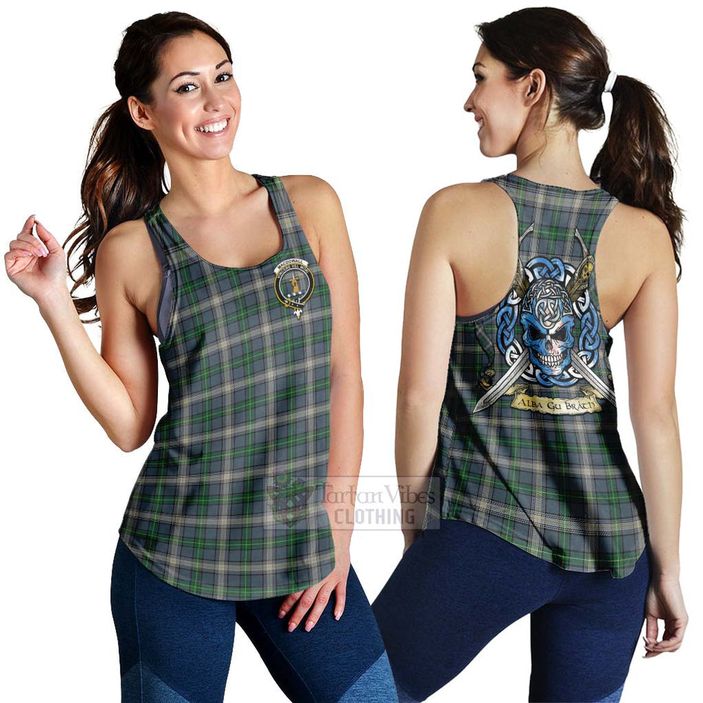MacDowall (McDowall) Tartan Women's Racerback Tanks with Family Crest Celtic Skull Style 4XL - Tartan Vibes Clothing