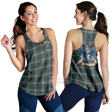 MacDowall (McDowall) Tartan Women's Racerback Tanks with Family Crest Celtic Skull Style 4XL - Tartan Vibes Clothing