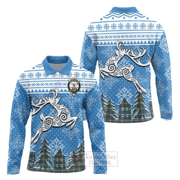 MacDowall (McDowall) Clan Christmas Long Sleeve Polo Shirt Celtic Reindeer Style Unisex - Tartan Vibes Clothing