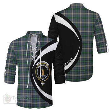 MacDowall (McDowall) Tartan Ghillie Kilt Shirt with Family Crest Circle Style Men - Tartan Vibes Clothing