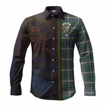 MacDowall (McDowall) Tartan Family Crest Long Sleeve Button Shirt Alba Gu Brath Be Brave Lion Ancient Style Men's Shirt S - Tartan Vibes Clothing