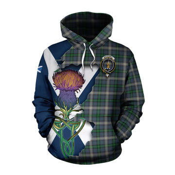 Tartan Vibes Clothing MacDowall (McDowall) Tartan Family Crest Cotton Hoodie Scottish Thistle Celtic Inspired