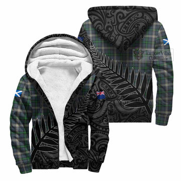 MacDowall (McDowall) Crest Tartan Sherpa Hoodie with New Zealand Silver Fern Half Style Unisex S - Tartan Vibes Clothing