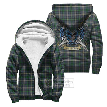 MacDowall (McDowall) Tartan Sherpa Hoodie with Family Crest Celtic Skull Style Unisex S - Tartan Vibes Clothing