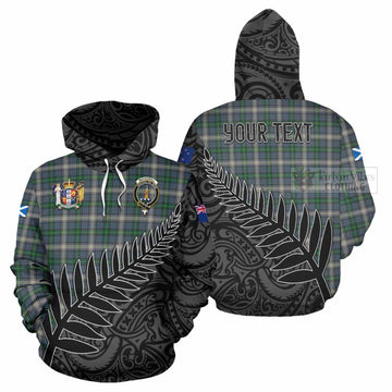 MacDowall (McDowall) Crest Tartan Hoodie with New Zealand Silver Fern Half Style Zip Hoodie - Tartan Vibes Clothing