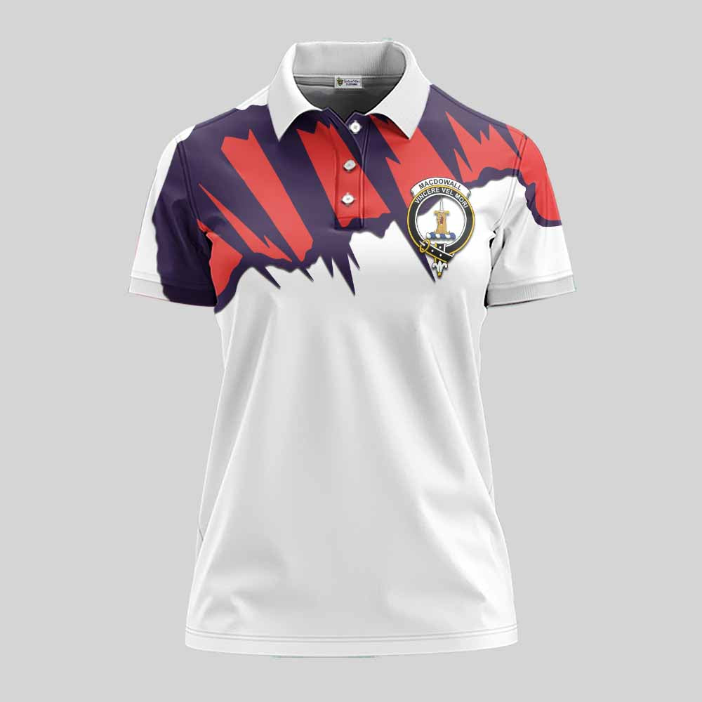MacDowall (McDowall) Clan Crest Women's Polo Shirt with Retro Sport Style Women - 2D-tartanvibesclothing