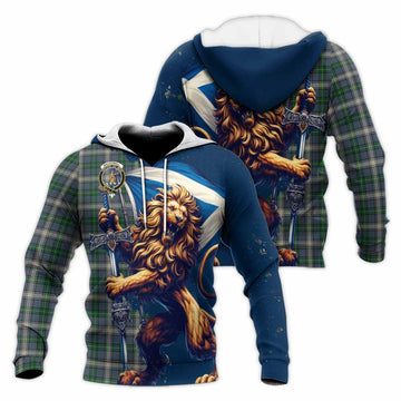 MacDowall (McDowall) Tartan Family Crest Knitted Hoodie with Scottish Majestic Lion Unisex Knitted Pullover Hoodie - Tartan Vibes Clothing