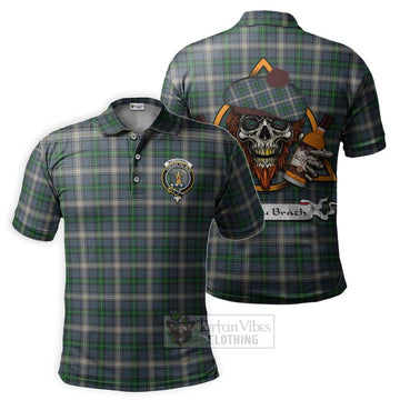 MacDowall (McDowall) Tartan Polo Shirt with Family Crest and Bearded Skull Holding Bottles of Whiskey Kid - Tartan Vibes Clothing