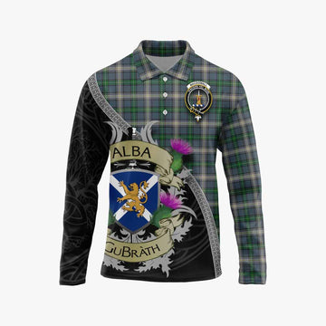 MacDowall (McDowall) Tartan Family Crest Long Sleeve Polo Shirt Lion Rampant Royal Thistle Shield Celtic Inspired Unisex - Tartan Vibes Clothing
