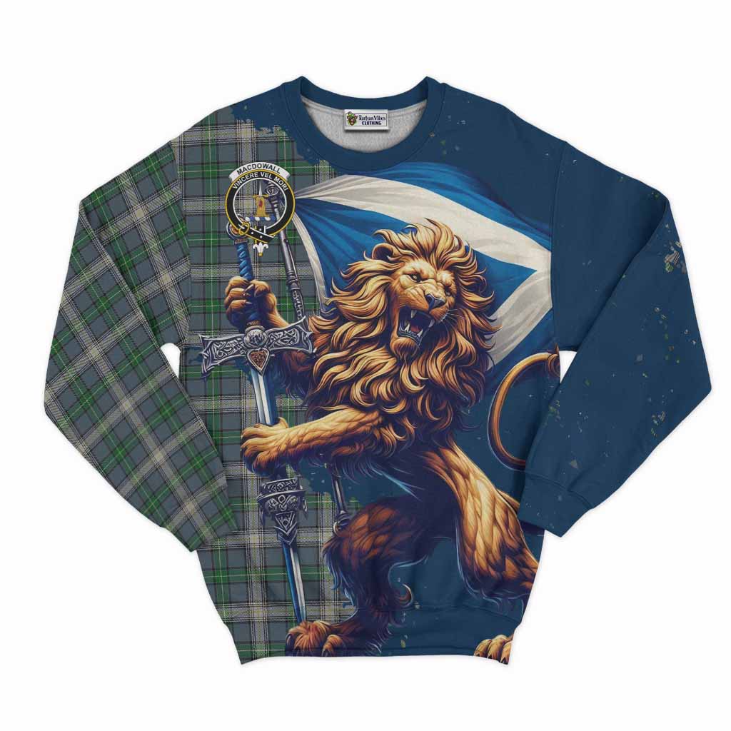 MacDowall (McDowall) Tartan Family Crest Sweatshirt with Scottish Majestic Lion Unisex - Tartan Vibes Clothing