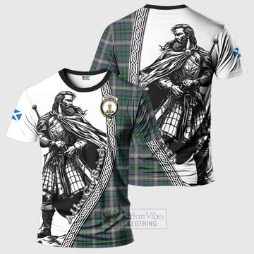 MacDowall (McDowall) Tartan Clan Crest T-Shirt with Highlander Warrior Celtic Style