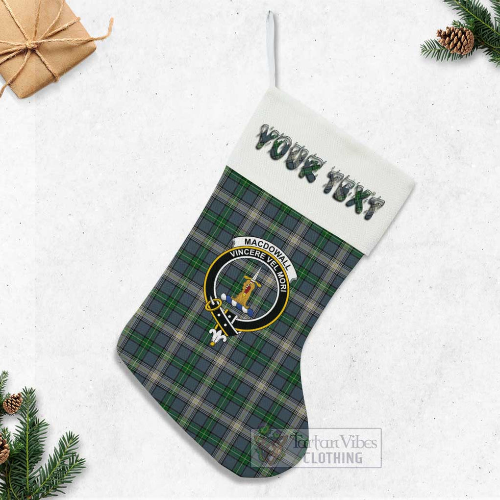 MacDowall (McDowall) Tartan Family Crest Christmas Stocking with Personalized Text - Tartan Vibes Clothing