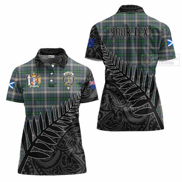 MacDowall (McDowall) Crest Tartan Women's Polo Shirt with New Zealand Silver Fern Half Style Women - Tartan Vibes Clothing